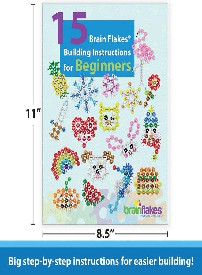Brain Flakes Building Idea Booklet for Beginners | Large 8.5" x 11" Printed Activity Book with 84 Pages of Step-by-Step Instructions | Easy to Read, Inspires Creativity, Screen Free, for Ages 3+ - Image 3